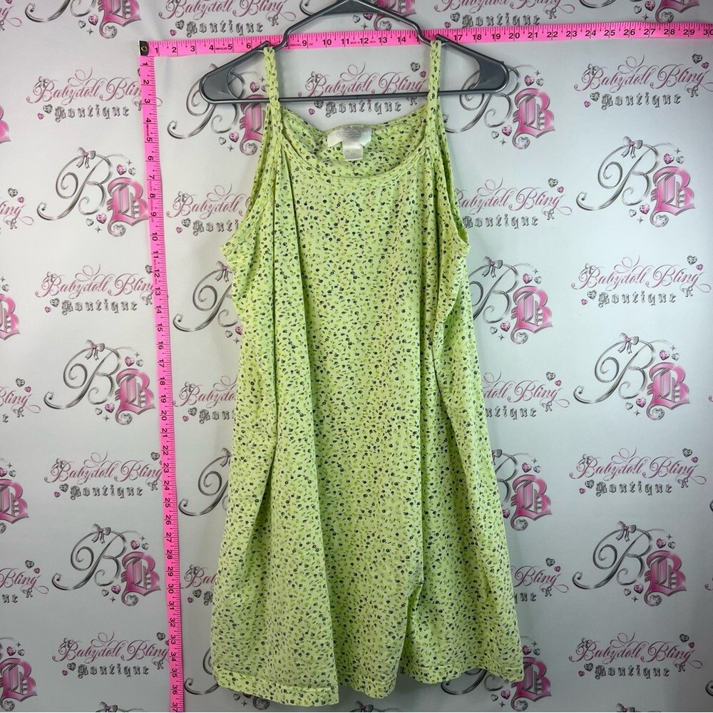 Addition Elle lingerie dress flowers apples Lime Green Floral Nightgown cute